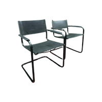 2X Zwarte Sledestoelen Mart Stam & Marcel Breuer 1980S
