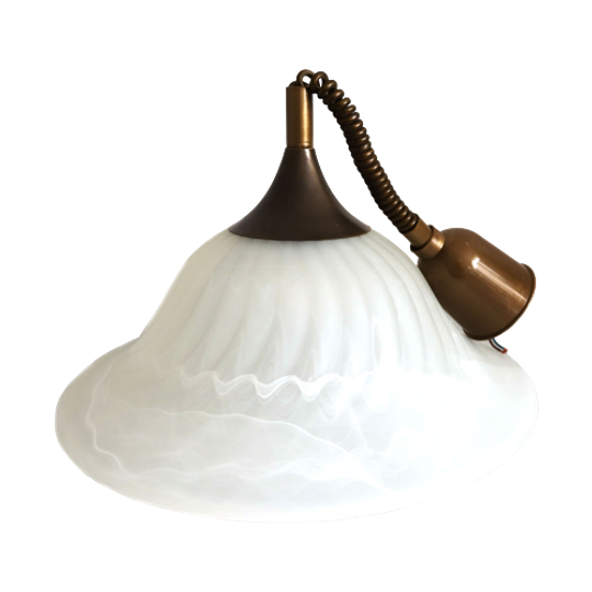 Vintage Pendellamp Murano Glazen Kap, Jaren '70 1