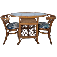 Rotan Bohemian Vintage Bistro Setje Bamboe