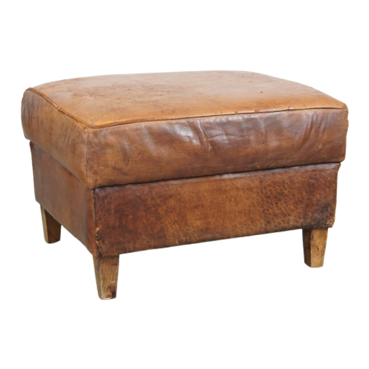 Stoere Hocker Gemaakt Van Schapenleer 1