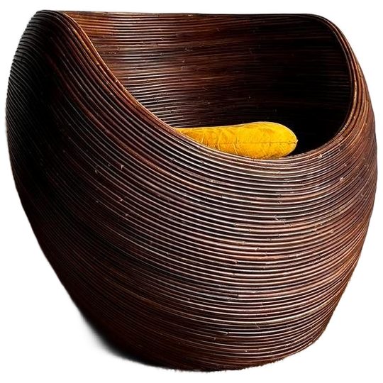 Gabriella Crespi Rotan Fauteuil Mid Century Vintage 1