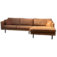 !!Actie!!! Refurbished Cognac Hoekbank