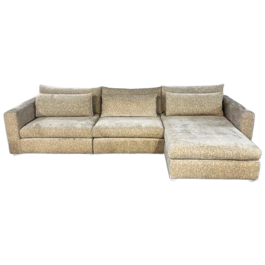 4x6 sofa – X2 Modulaire Hoekbank In Ecru Velours 1