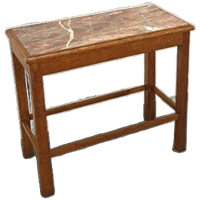 Oude Houten Tafel Met Marmeren Blad