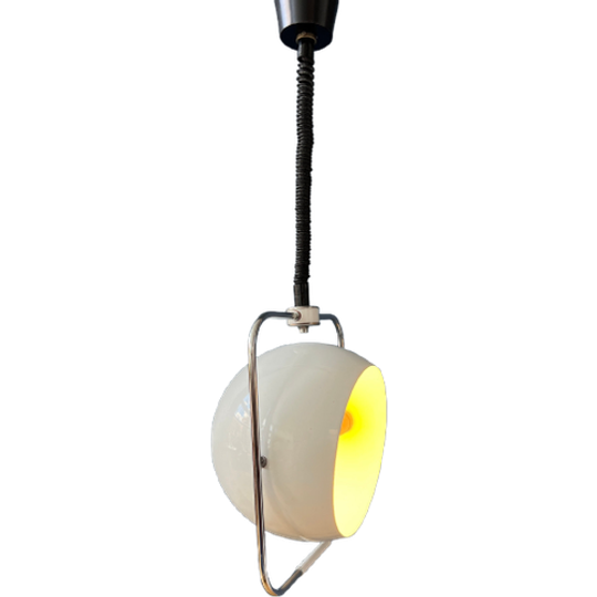 Vintage Witte Mid Century Gepo Eyeball Space Age Hanglamp 1