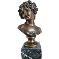 Prachtige Bronzen Buste Van Een Jonge Dame - 19e Eeuw