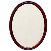 Vintage Retro Spiegel Ovaal Bordeaux Rood Kunststof