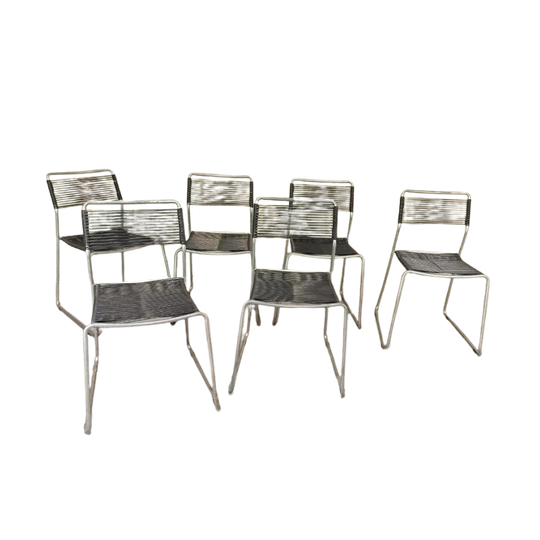Set Van 6 Melker Spaghetti Stoelen, Lisa Norinder Voor Ikea 1