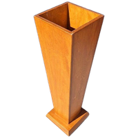 Vintage Planten Zuil, Plantenbak, Houten Planten Standaard