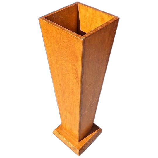 Vintage Planten Zuil, Plantenbak, Houten Planten Standaard 1