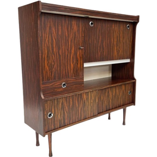Vintage Highboard Wandmeubel Jaren 60 Rosewood Fineer 1