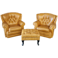 Haeck Draaibare Fauteuils + Hocker Set - Golden Oak