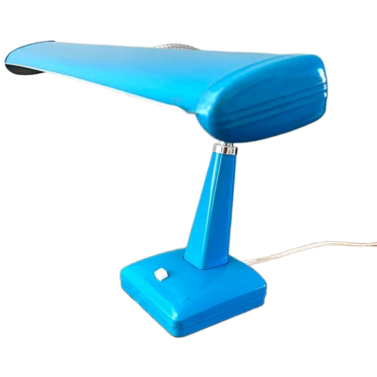 Fel Blauwe Vintage Mid Century Glamor Bureaulamp Uit Japan 1