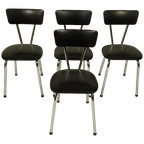 4 X Vintage Stoelen In Skai Leer, Jaren 60 - 80 thumbnail 1