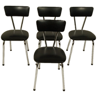 4 X Vintage Stoelen In Skai Leer, Jaren 60 - 80