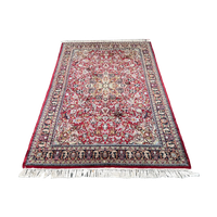 Perzisch Sarough Vloerkleed Donkerrood 155X230Cm - Vintage Tapijt - Rood Beige Blauw - Reliving