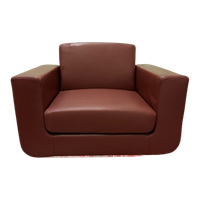 Bruine Leren Fauteuil Breed