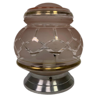 Art Deco Plafondlamp Met Glazen Kap, Jaren 30