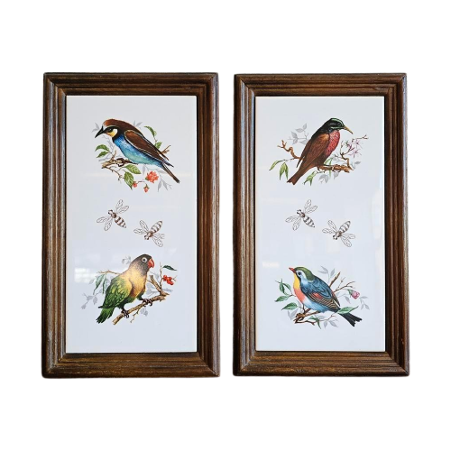 Vintage Tegeltjes Tegeltableau Lijstjes Met Vogels