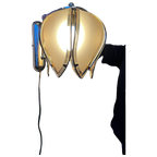 Vintage Hollywood Regency Gouden Bloem Wandlamp thumbnail 1