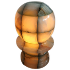 Set Vintage (onyx) Marmeren Tafellampjes/nachtlampjes (+/- Jaren 50-60). thumbnail 1