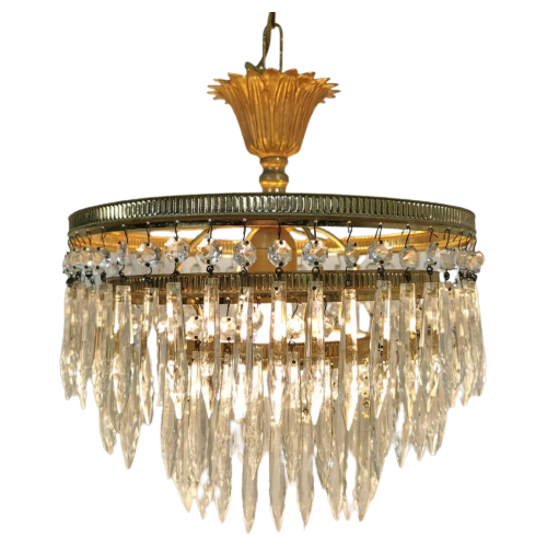 Kroonluchter Vintage Kristallen Hollywood Regency Hanglamp 2