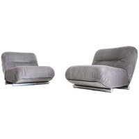 Giuseppe Munari Lounge Lounge Fauteuils Jaren 70, Italië Set Van 2