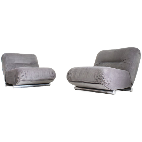 Giuseppe Munari Lounge Lounge Fauteuils Jaren 70, Italië Set Van 2 1