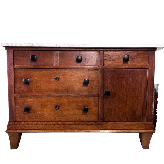 Eiken Commode Met Lades En Deurtje 1