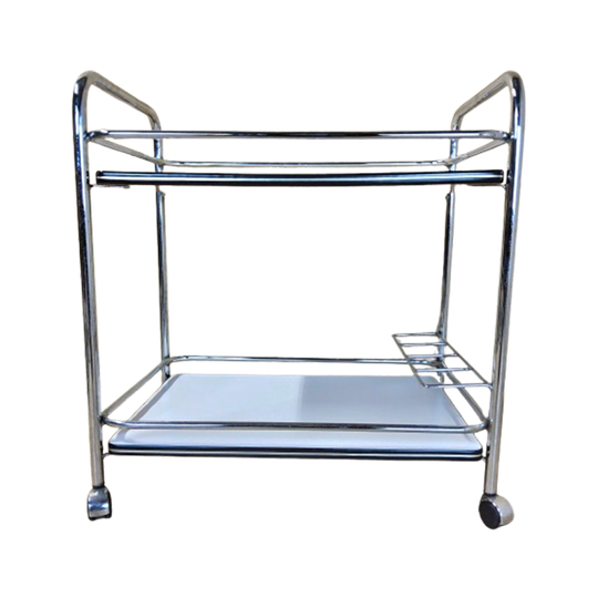 Vintage Serveerwagen / Barwagen / Drankkar / Trolley Chroom / Formica (jaren 80 / 80s) 1