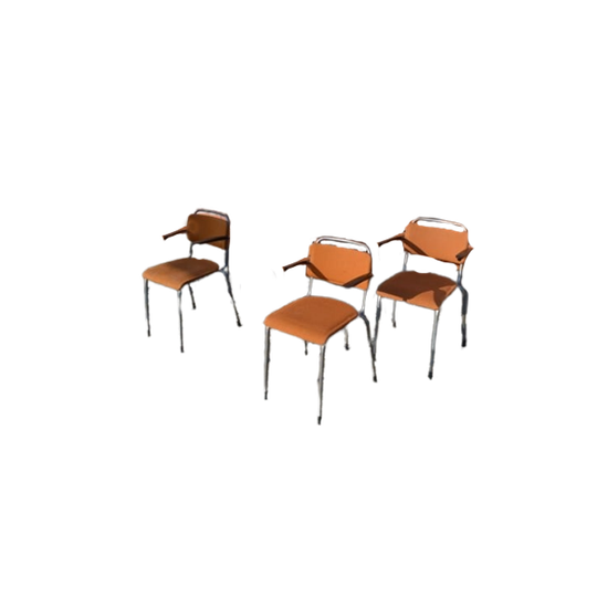 Set Van 10 Stapelbare Vintage Armstoelen 1