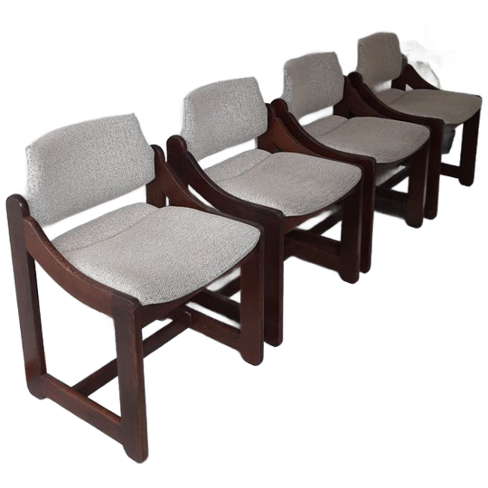 Vier Vintage Eetkamer Stoelen Deens Design | Brutalisme 1