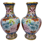 Vintage Set Cloisonné Vazen thumbnail 1