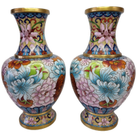 Vintage Set Cloisonné Vazen