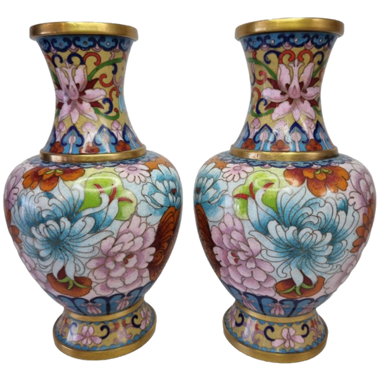 Vintage Set Cloisonné Vazen 1