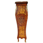 Klassieke Zuil, Plantentafel, Piedestal, Wortelfineer En Marmeren Blad En Missing Versieringen Afm. 30x30cm En 126cm Hoog. thumbnail 1