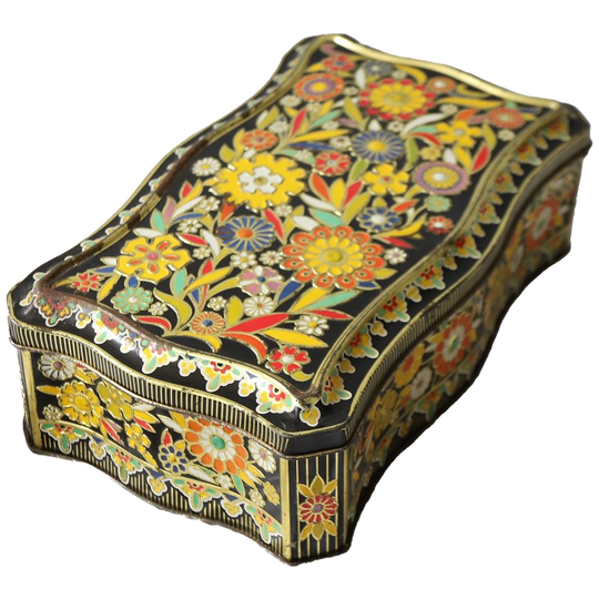 Vintage Bohemian Stijl Metalen Snoep Blik, Nederland Jaren '60/'70 1