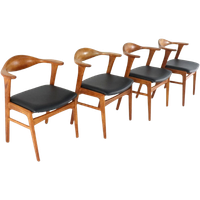 Set 4 Erik Kirkegaard Hong Mobelfabrik Stoel Stoelen Vintage
