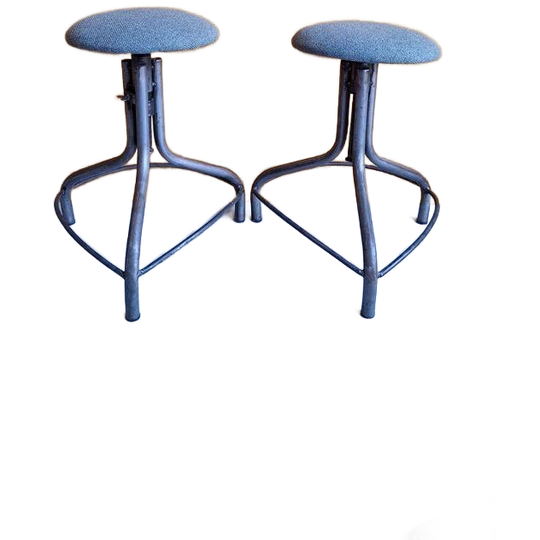 Set Vintage Krukken, Hoogte Verstelbaar, Nieuwe Stoffering 1