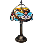 Jaren 20 Art Nouveau Stijl Tafellamp Glas In Lood Tiffany Stijl thumbnail 1