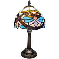 Jaren 20 Art Nouveau Stijl Tafellamp Glas In Lood Tiffany Stijl