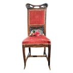 Antieke Modernisme Stoel / Spaanse Art Nouveau Stoel (ca1890) / Modernismo Chair thumbnail 1