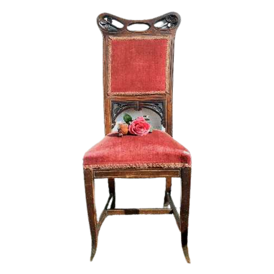 Antieke Modernisme Stoel / Spaanse Art Nouveau Stoel (ca1890) / Modernismo Chair 1