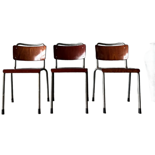 Set Van 3 Vintage Gispen 106 “tu Delft” Stoelen 1