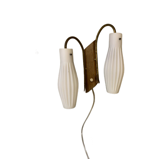 Scandinavische Dubbele Wandlamp Jaren 50 1