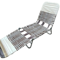 Vintage Opvouwbare Lounge Stoel Zwembad Vinyl