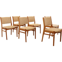 Set 6 Deense Eetkamerstoelen Stoelen 'bagenkop' Vintage