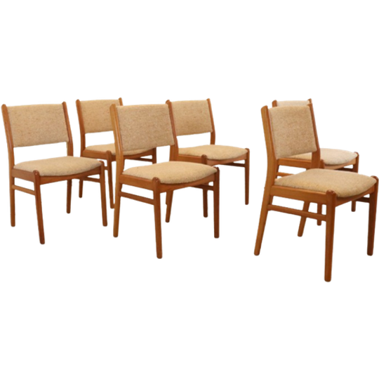 Set 6 Deense Eetkamerstoelen Stoelen 'bagenkop' Vintage 1