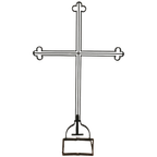 Zeer Groot Antiek Smeedijzeren Kruis Crucifix Metalen Kruis thumbnail 1