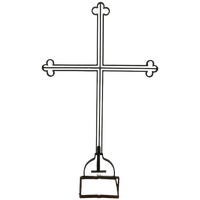 Zeer Groot Antiek Smeedijzeren Kruis Crucifix Metalen Kruis